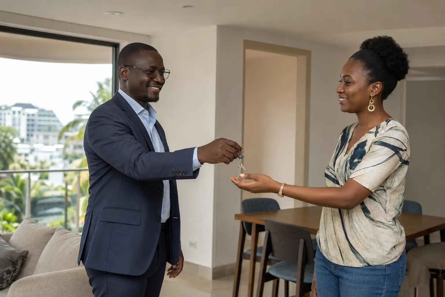 Remise des clés d’un logement à Abidjan par DMO Immobilier